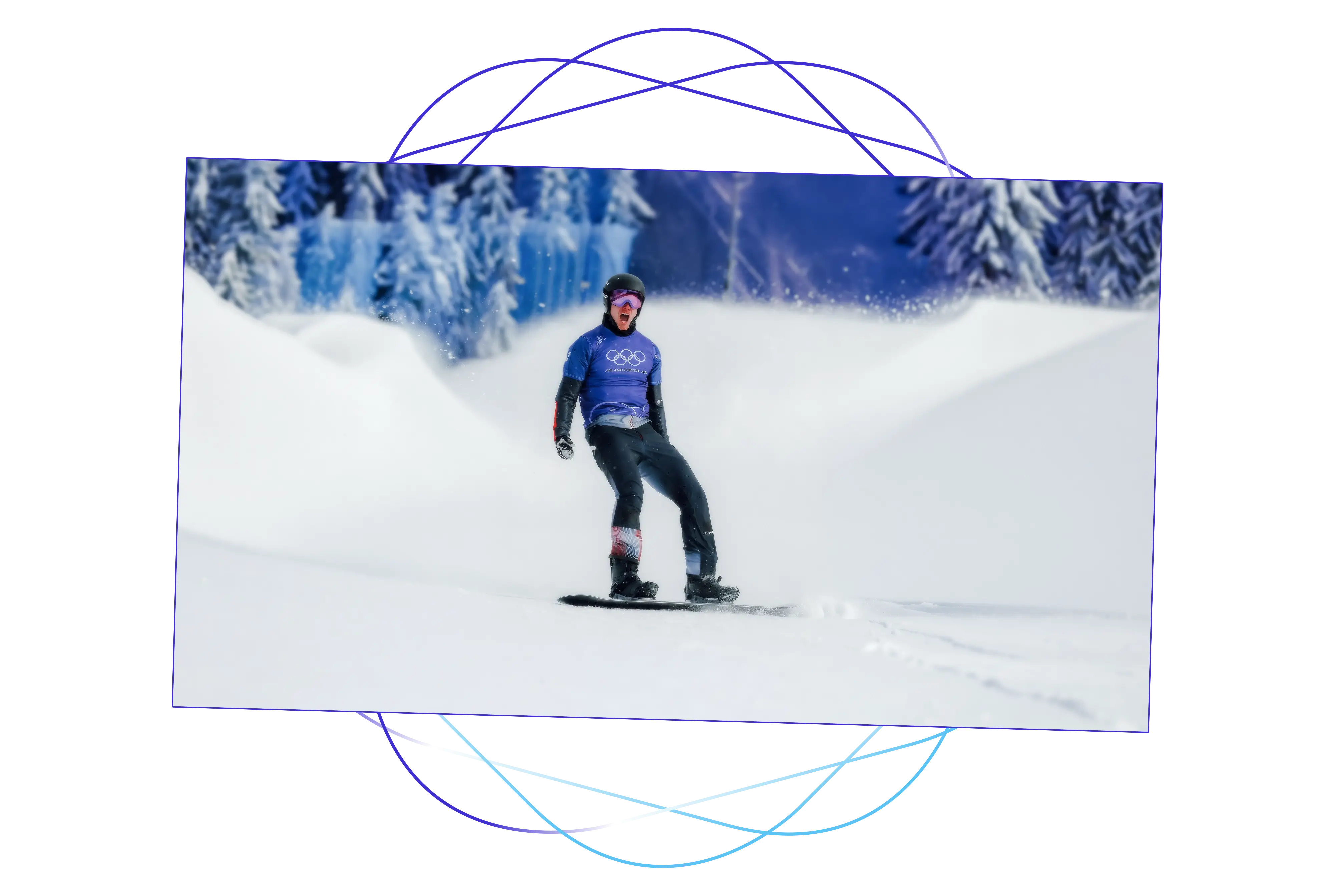 Alessandro snowboarding